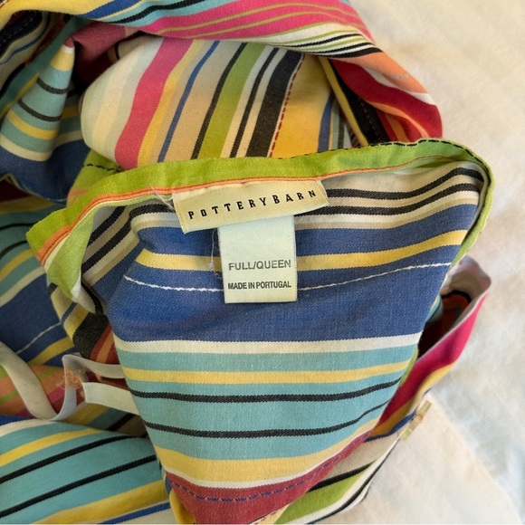 Pottery Barn Colorful Serape Stripe Queen Duvet w/ Stand Shams & Bolster Pillow - Picture 6 of 13